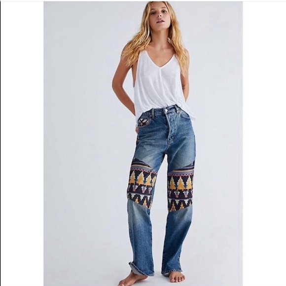 NWOT We the Free Rocky Mountain Straight Leg High Rise Button Fly Jeans Size 27 - Picture 4 of 16